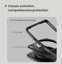 Усиленный противоударный чехол черного цвета от Nillkin для Vivo X200 Ultra, серия Super Frosted Shield Pro