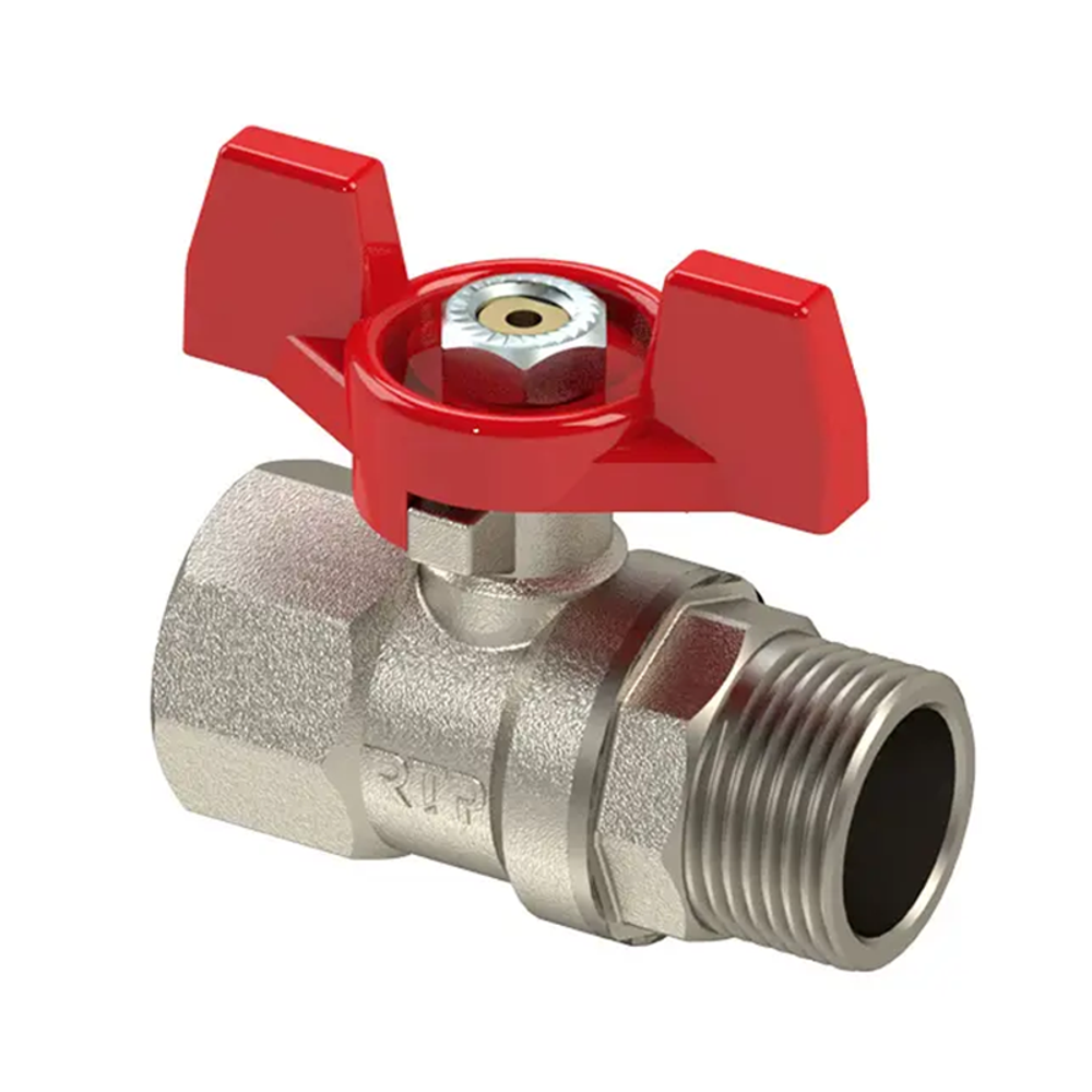 Кран шар латунный 1" вн/нар PN25 ручка бабочка (25824)