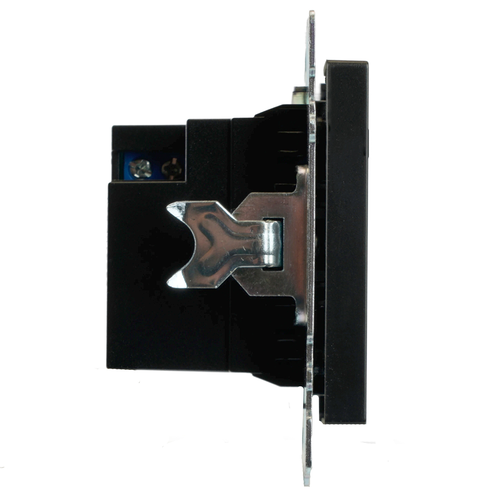 Розетка 2-местная USB + type C (механизм), STEKKER GLS10-7116-05, 250B, 3А, серия Катрин, черный 50055