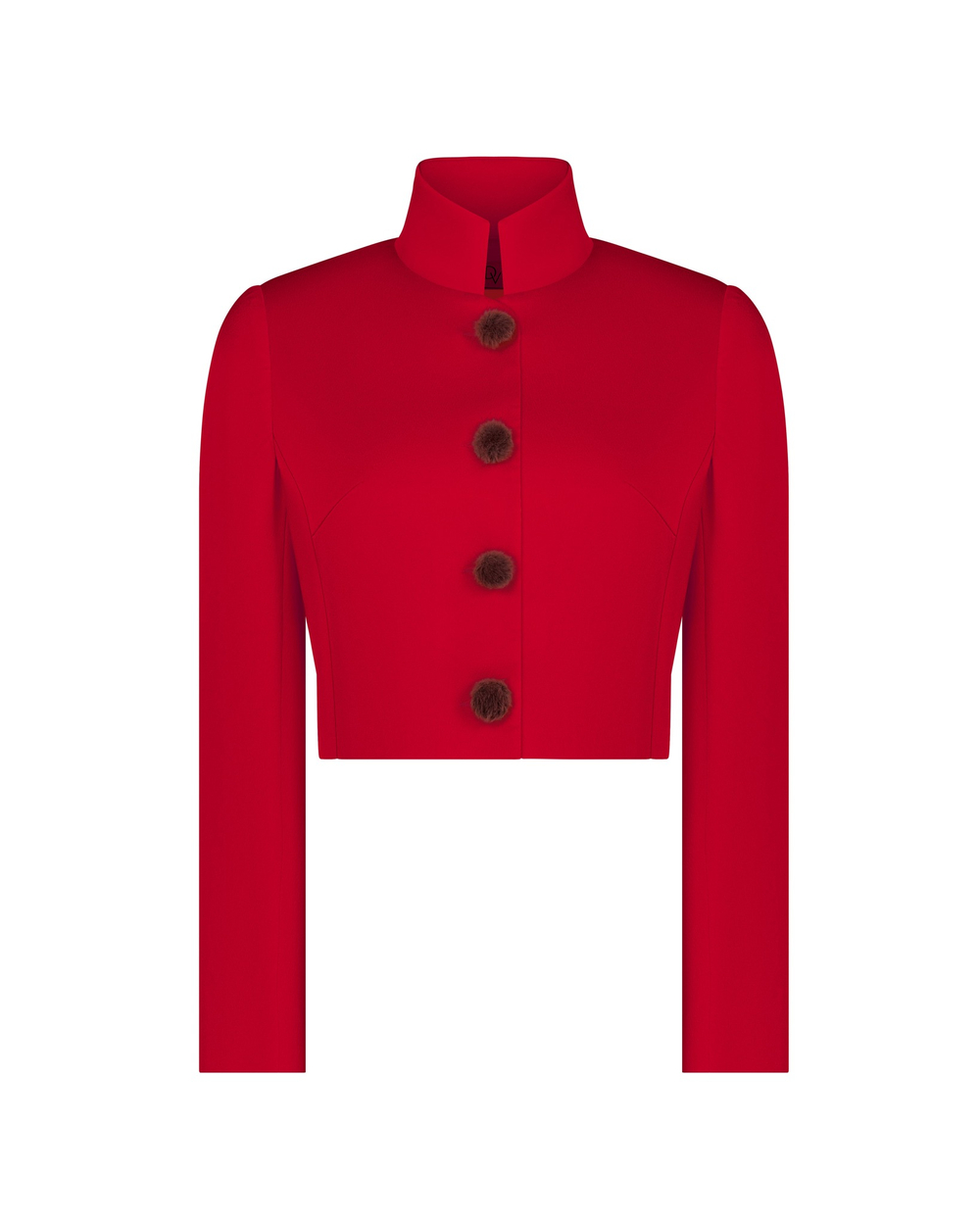 Жакет прямой с меховой отделкой