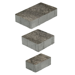 Тротуарная плитка СТАРЫЙ ГОРОД - Листопад гранит Антрацит, комплект из 3 видов плит