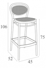 Стул пластиковый барный Siesta Contract Marcel Bar 75, оливковый