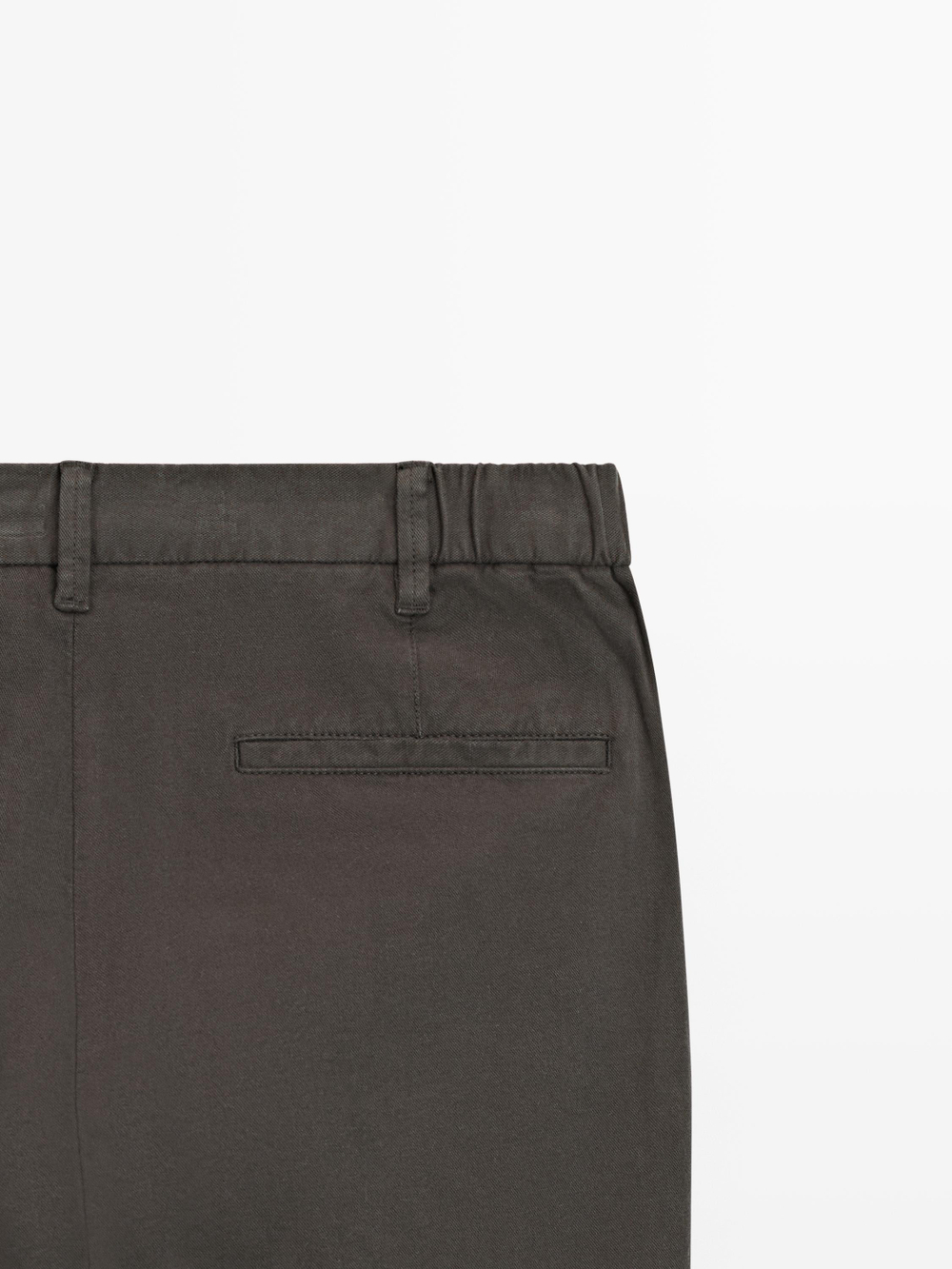 Massimo Dutti Зауженные брюки из смесовой хлопковой ткани, коричневый