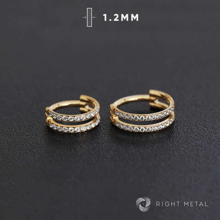 Кликер Cuff Double Crystal PVD Yellow 1.2мм