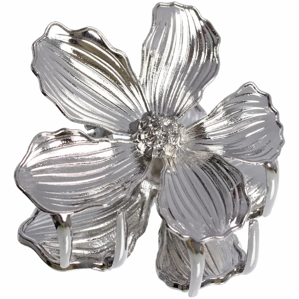 Заколка-краб для волос «AKS - DesignPRO», цветок, цвет золото и хром, 4,5*4,5см