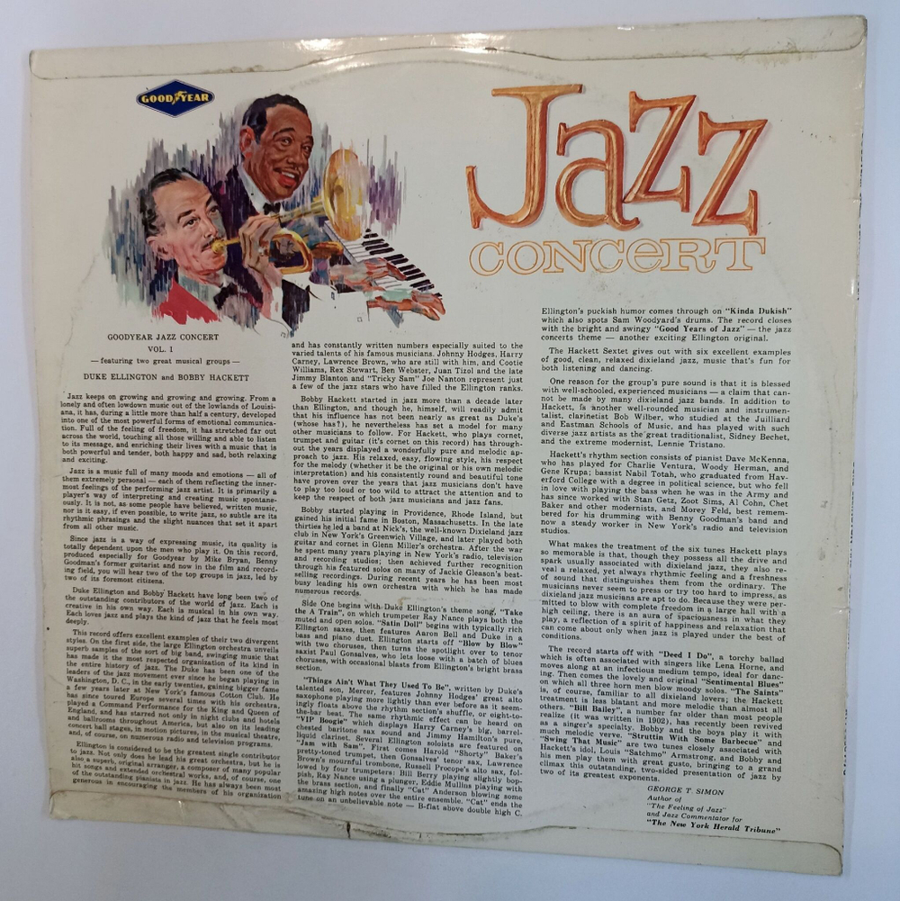 Винтажная виниловая пластинка LP Duke Ellington Bobby Hackett Jazz Concert (Австралия 1962)