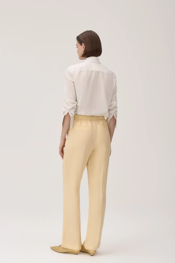 Льняные брюки прямого кроя