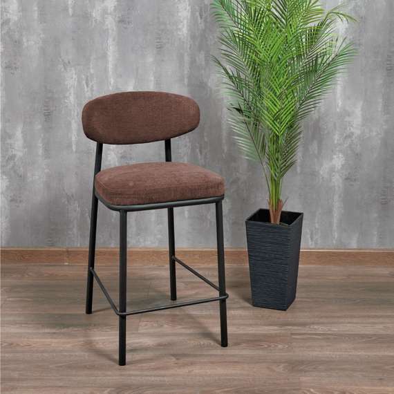 Полубарный стул Arvo 65 см, терракотовый шенилл с черными ножками