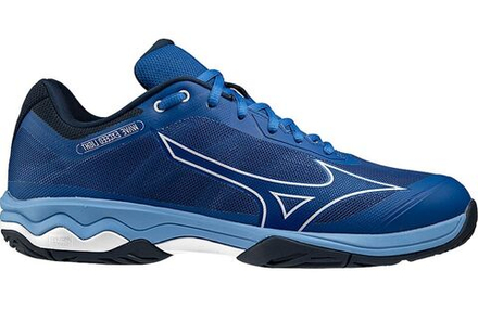 Мужские кроссовки теннисные Mizuno Wave Exceed Light AC - white/cherry tomato/moroccan blue