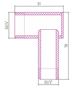 Уголок переходной Сунержа G 3/4" нар.р. / G 1/2" нар.р. удл. L-50 мм