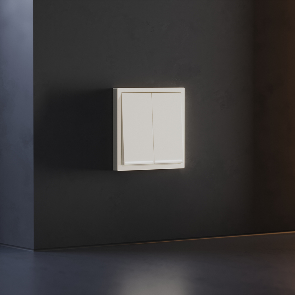 Клавиши для выключателя/переключателя двухклавишного с подсветкой, S70 (хлопок)