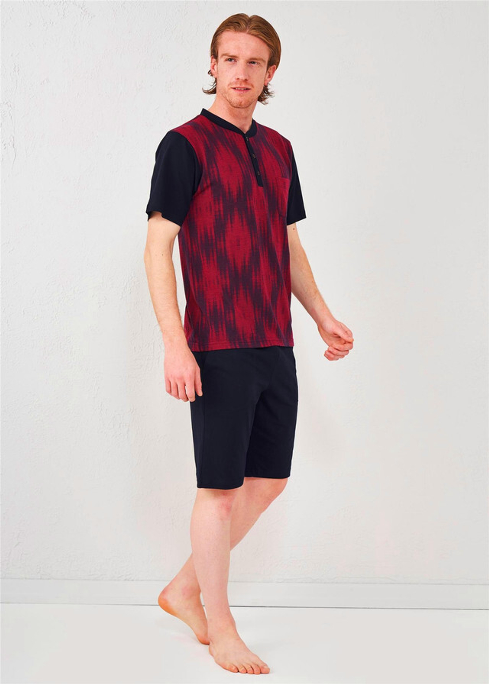RELAX MODE / Пижама мужская с шортами и футболкой хлопок домашний костюм - 13218