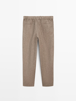 Massimo Dutti Костюмные брюки из 100% льна, охра