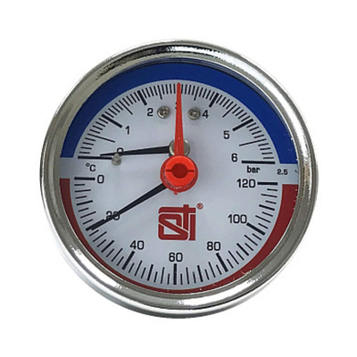 Термоманометр аксиальный STI ∅63 120°C 6 bar УП (G½")