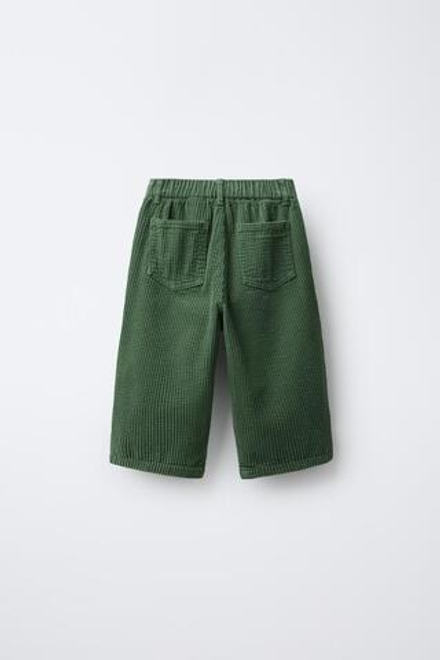 ZARA Х BENSIMON ® ВЕЛЬВЕТОВЫЕ БРЮКИ, ЗЕЛЕНЫЙ
