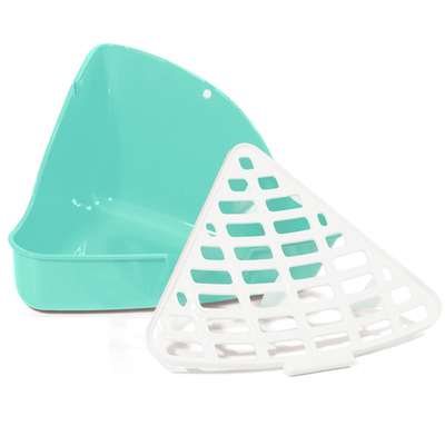 Туалет угловой для кроликов и хорьков "Амели" (сетка в комплекте), 270*270*160мм, серия HYGIENE, Triol