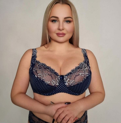 Бюстгальтер Полупоролоновая чашка Синий-горошек Прибалтика