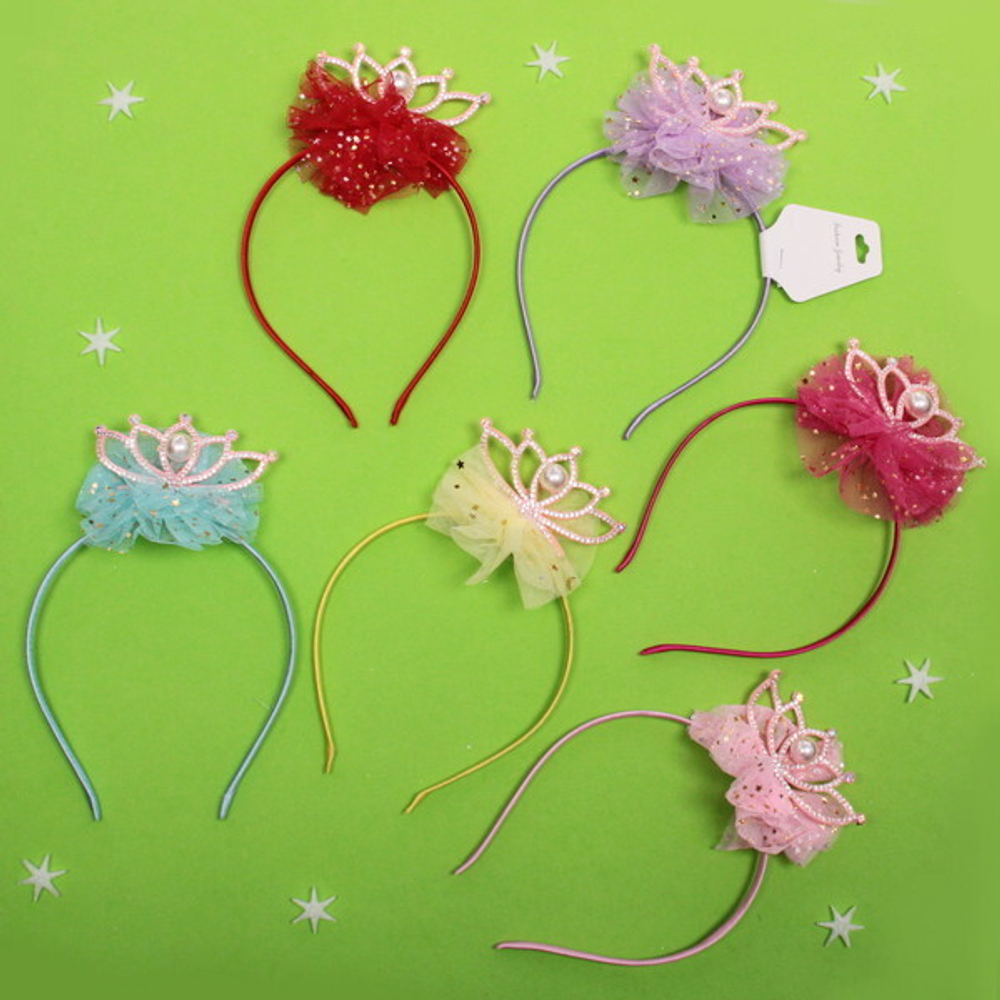 Ободок для волос детский «Little lady - Milana», микс 6 цветов, 10*45см