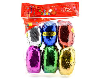 Лента упаковочная 5 мм 10м 6 цветов пакет