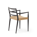 Analy Стул из массива дуба с черной отделкой и сиденьем из веревки