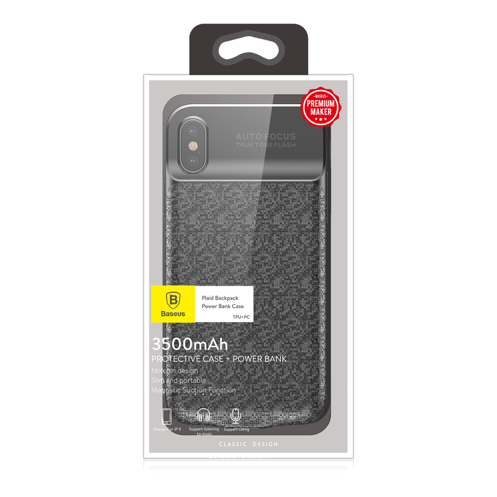 Power Bank 3500mAh, iPhone X (8pin), Baseus, черный