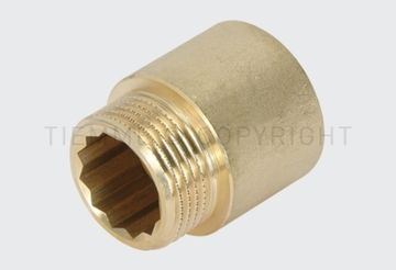 Удлинитель латунный Tiemme 1/2"х100 мм. НР/ВР с наружной/внутренней резьбой фитинг 1500104