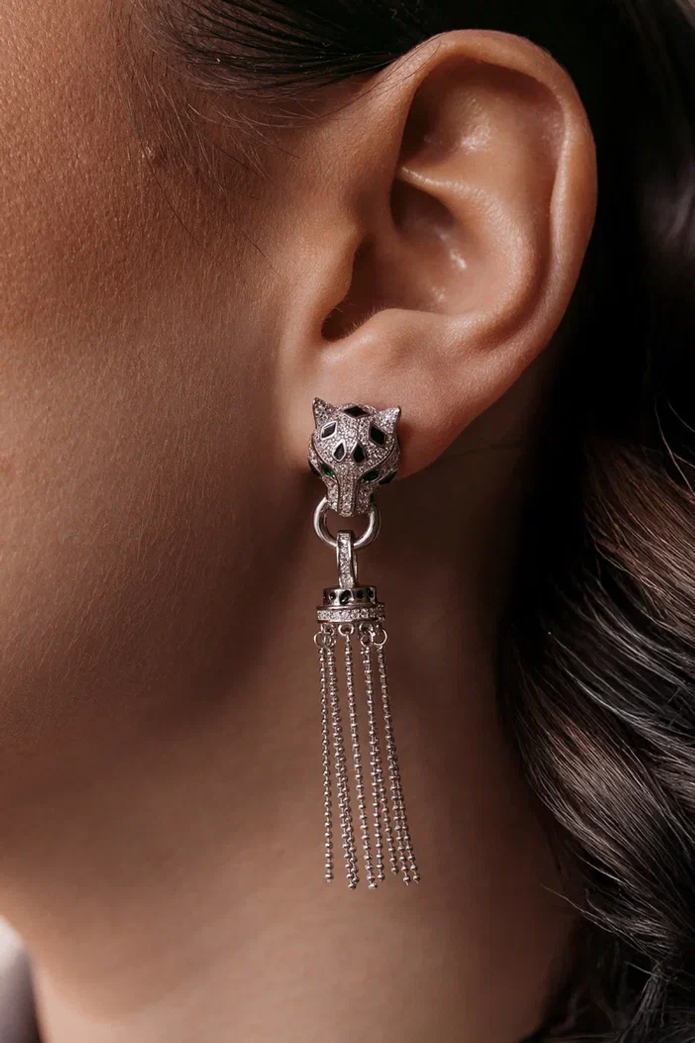 Динамичные серьги "Пантеры"