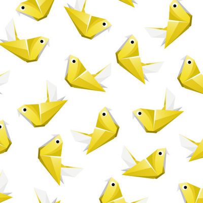 Желтая птица оригами