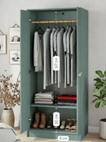 Шкаф для одежды 80х55х170, Марм, распашной, в прихожую, спальню, двухдверный, с деревянной штангой, зеленый самшит, Dipriz