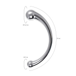 Серебристый двусторонний металлический дилдо 21см ToyFa Metal 717182-S