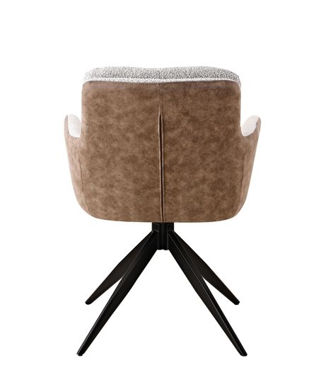 Стул обеденный поворотный Wick светло-серое букле c бежевой экокожей