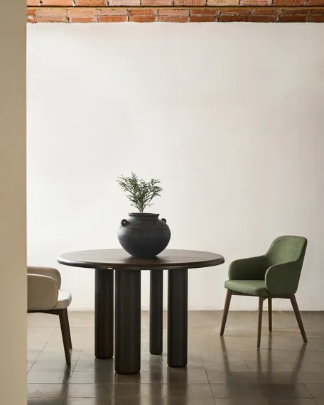 Стул Nelida, зеленый шенилл с темными ножками