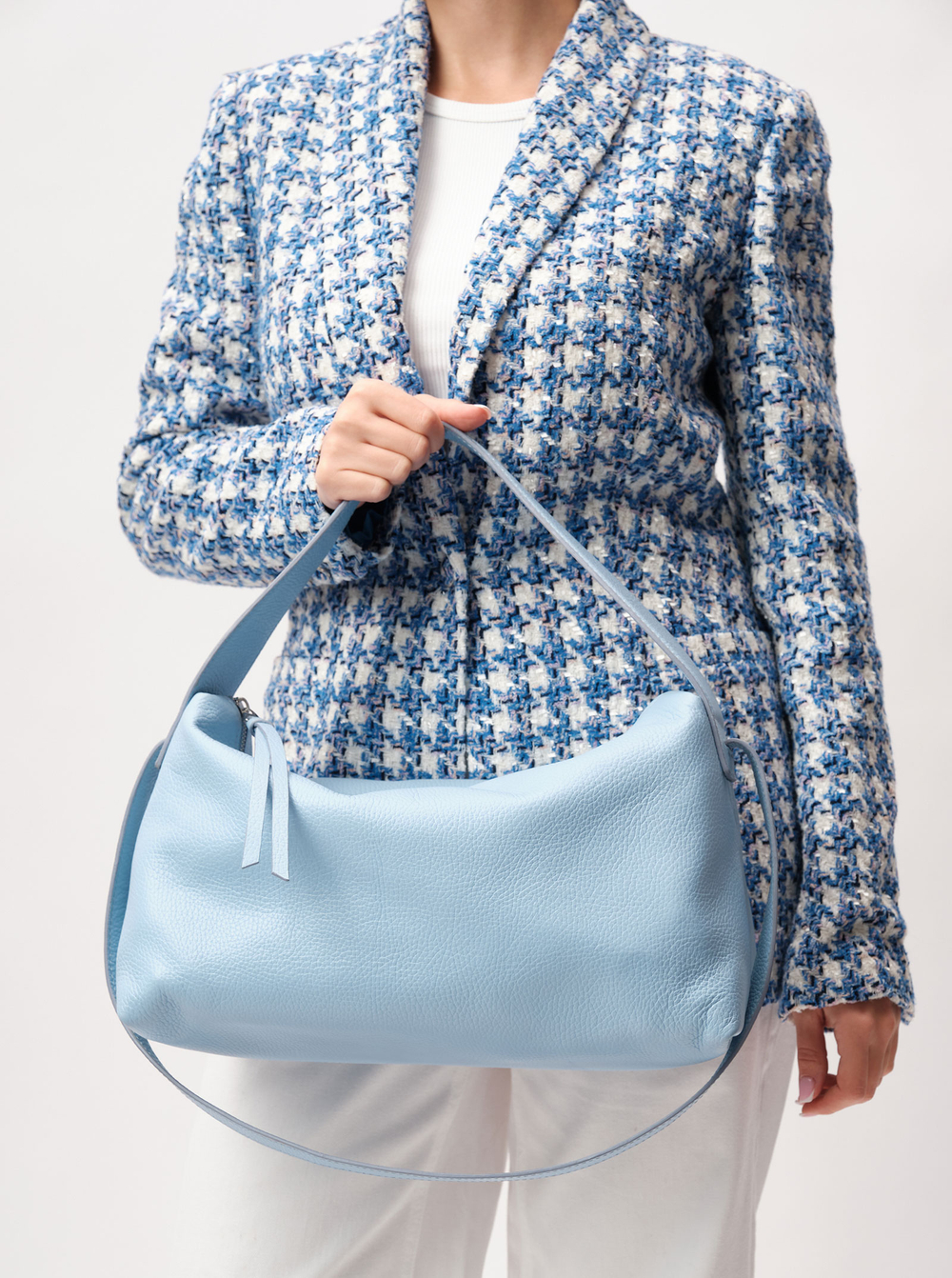 Кожаная сумка Azaro 30712 голубой