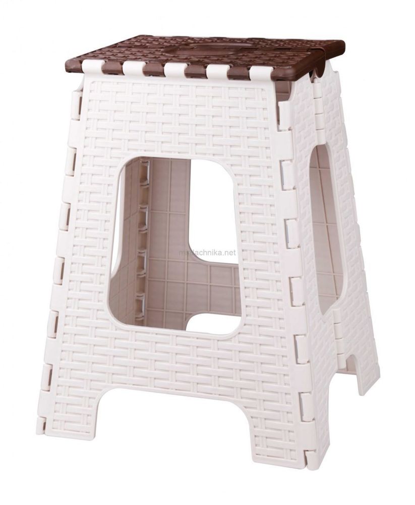 Табурет складной «Плетенка» (большой) — бежево-коричневый