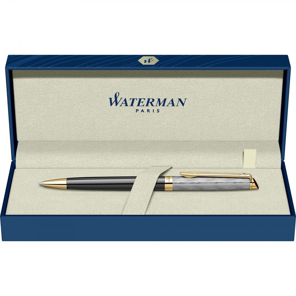 Шариковая ручка Waterman Reflections of Paris Hemisphere DeLuxe Black GT Mblue в подарочной коробке