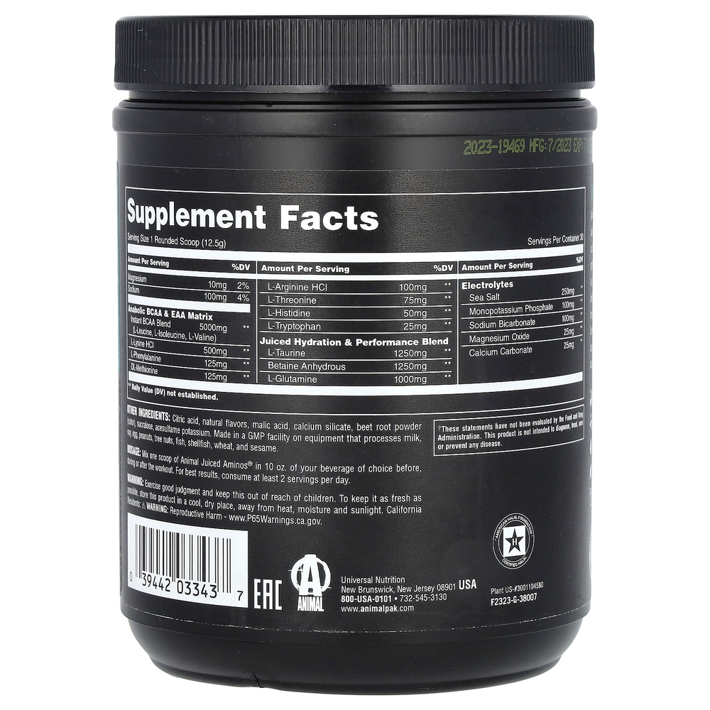 Animal, Juiced Aminos в порошке, фруктовый пунш, 375 г (13,2 унции)