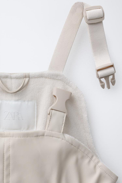 ZARA ПРОРЕЗИНЕННЫЙ КОМБИНЕЗОН WATER RESISTENT, ЭКРЮ