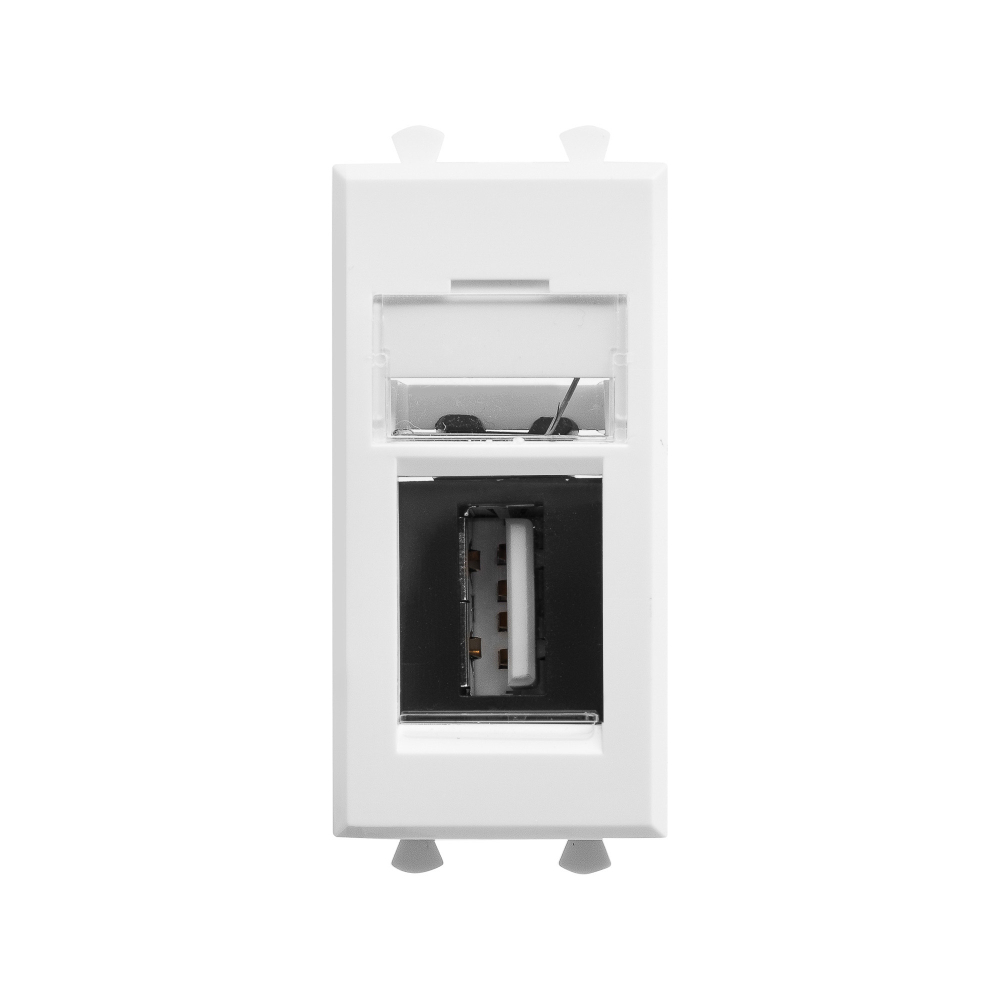 USB 2.0 розетка модульная, тип А-А, "Avanti", "Белое облако", 1 модуль