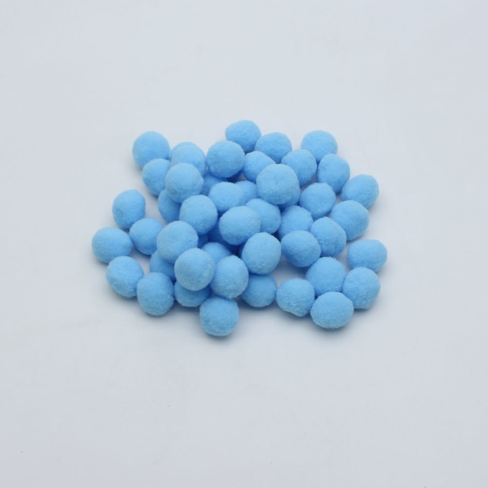 Помпоны, размер 25 мм, цвет 06 ярко-голубой (1уп = 50шт)