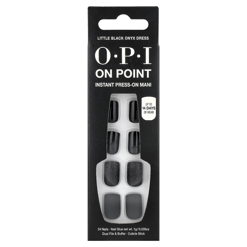 OPI, On Point, мгновенное нанесение, для наращивания волос, короткая, маленькое черное ониксовое белье, набор из 27 предметов