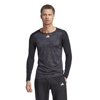 Мужское теннисное поло adidas Paris Long Sleeve Men - Dark Grey, Black