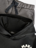 Толстовка с капюшоном и брюки в комплекте для мальчика Next B83-712, Черный, Серый