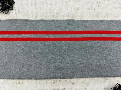 Подвязы трикотажные, ш. 12,5 см, L 123 см, серый с красным