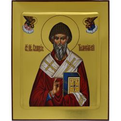 Спиридон Тримифунтский Чудотворец. Икона писанная на доске.