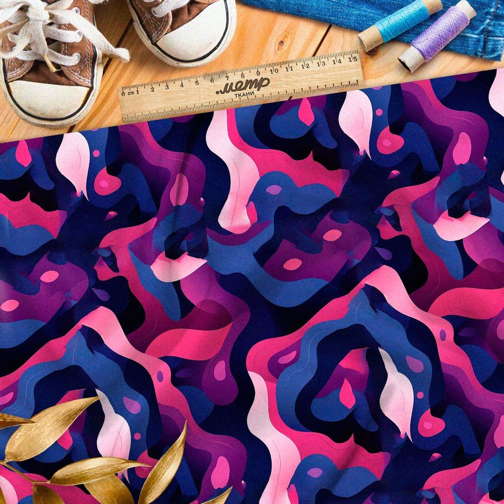 Ткань премиум таффета абстрактный хор