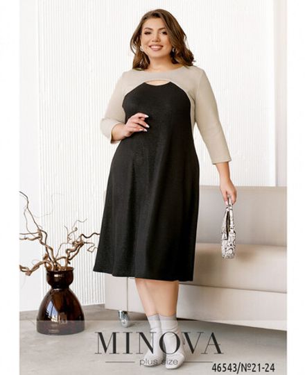Платье 21-24-черный-бежевый Minova Фото 2