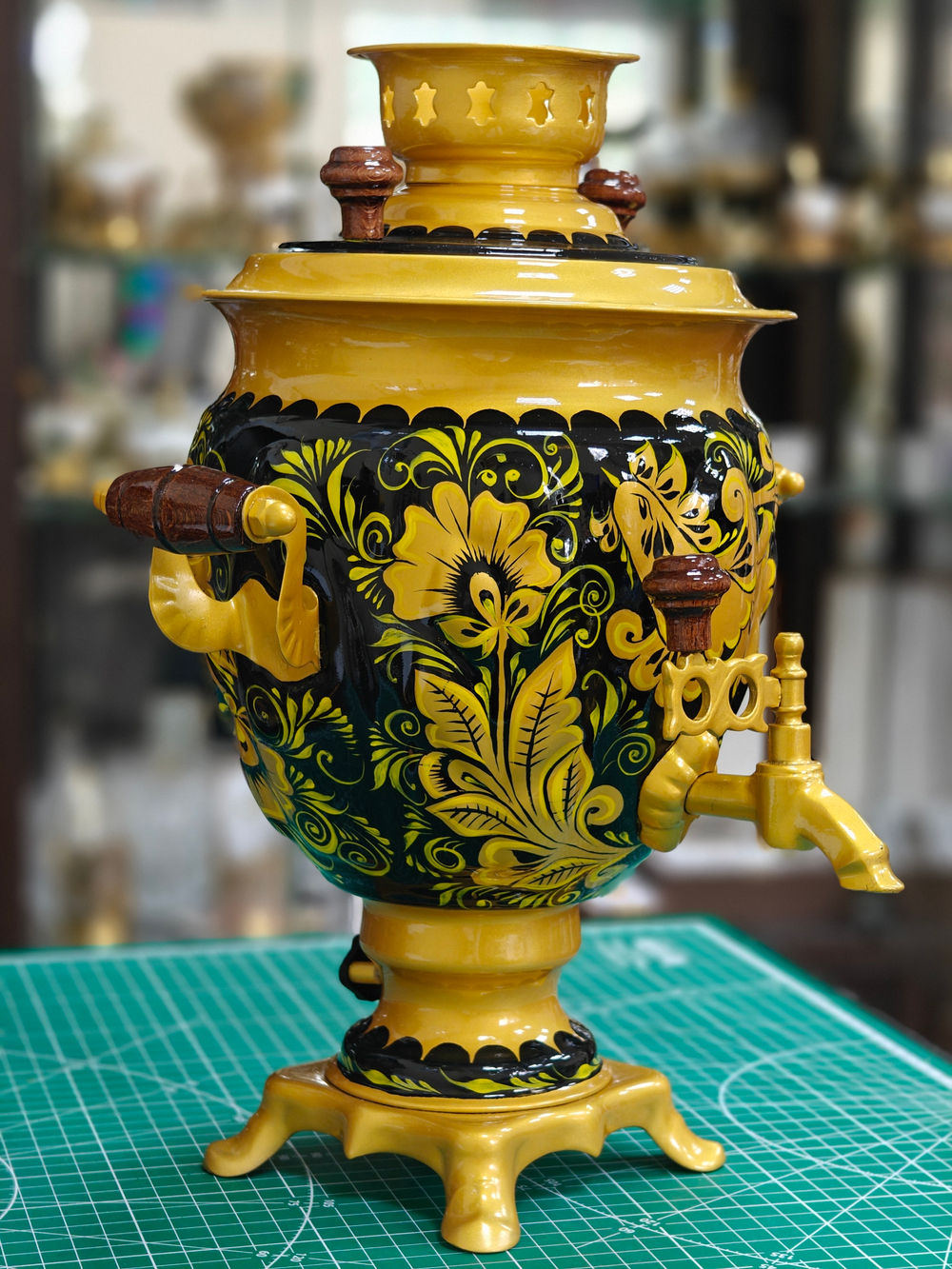 Самовар электрический трехлитровый с художественной росписью «Золотые узоры»