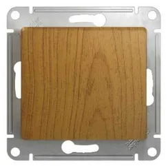 Кнопка нажимная 1-кл. СП Glossa 10А IP20 (сх. 1) 10AX механизм дерево дуб SE GSL000515