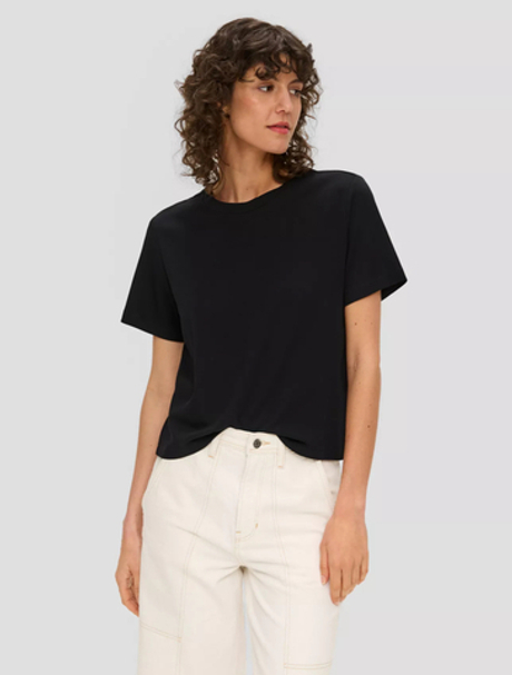 Хлопковая рубашка с круглым вырезом от s.Oliver