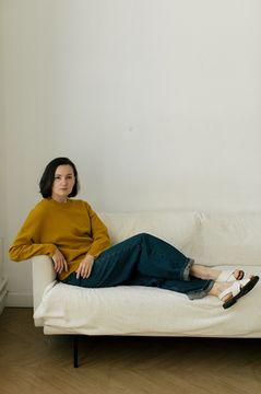 Джемпер Л.Т., 100% шерсть ягнёнка, цвет оливковый.